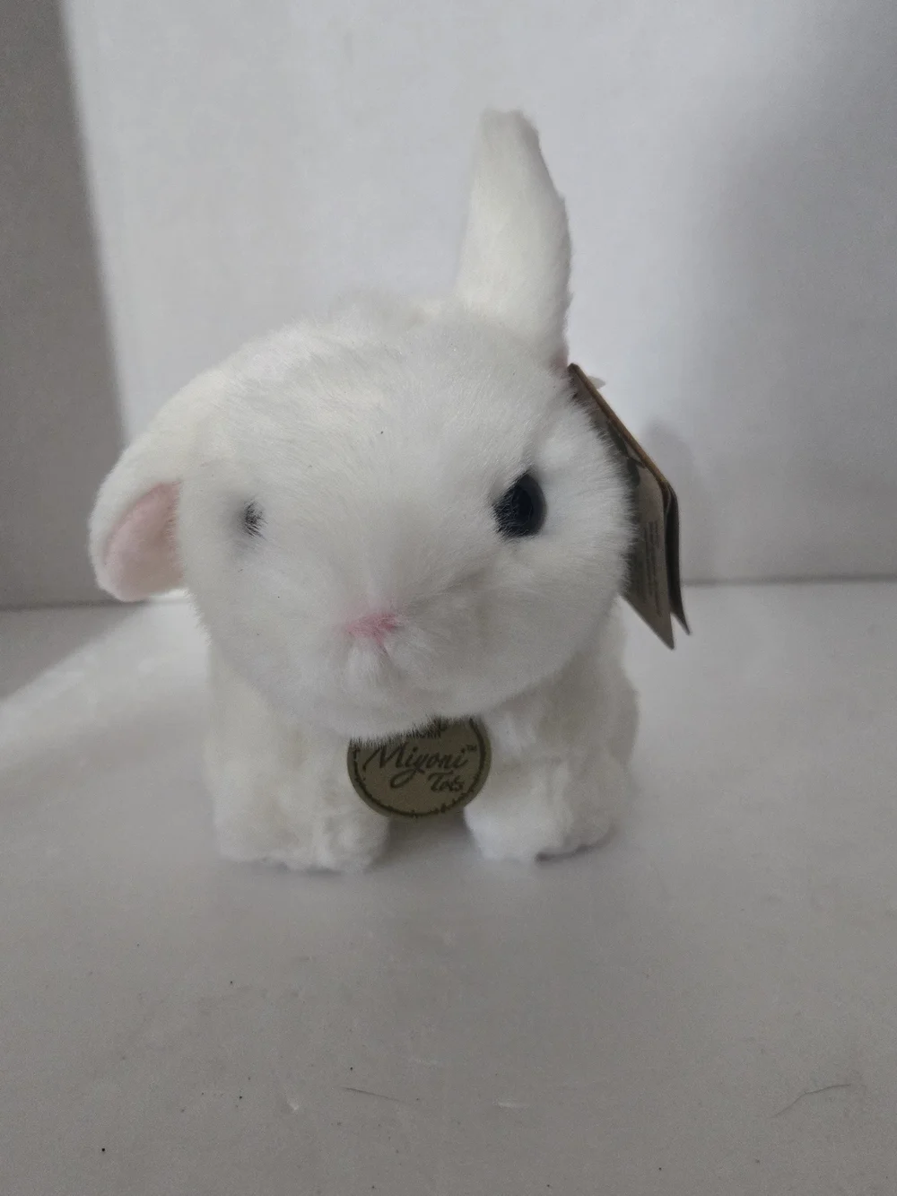 Aurora Adorable Miyoni Tots Playful Baby Bunny Stuffed Animal- White 8 Inches